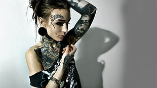 women, tattoo, Monami Frost, model