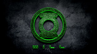 green and black car steering wheel cover, Green Lantern, DC Comics, logo