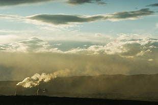 cloudy skies, clouds, pollution HD wallpaper