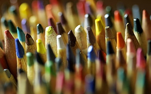 color pencil lot, colorful, pencils HD wallpaper