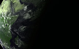 black and green earth wallpaper, space