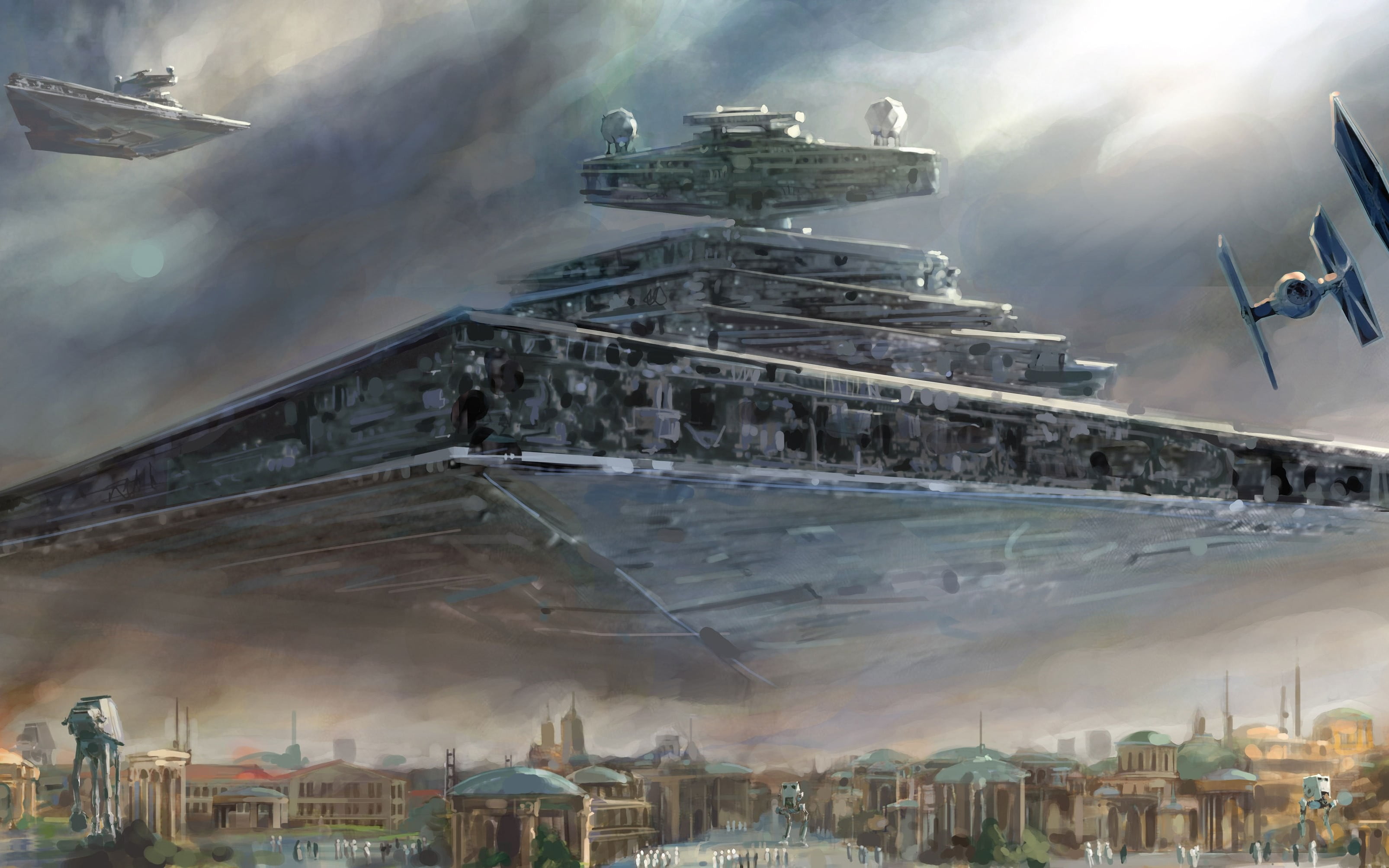 ships collage, Star Wars, Star Destroyer, spaceship, TIE Fighter