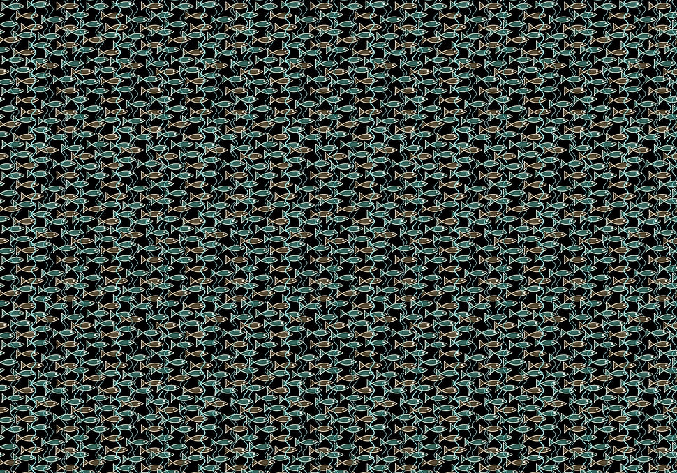 green and brown fishes pattern HD wallpaper