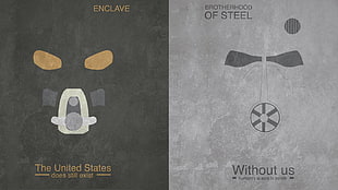 two Enclave The United States and Brotherhood of Steel Without Us prints HD wallpaper