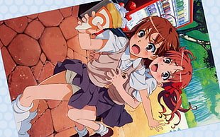 two female anime characters digital poster, To Aru Kagaku no Railgun, Misaka Mikoto, Shirai Kuroko HD wallpaper