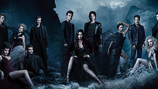 TV series casts digital wallpaper, The Vampire Diaries, Elena Gilbert, Paul Wesley, Ian Somerhalder HD wallpaper
