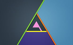 minimalism, triangle, colorful, Aimp HD wallpaper