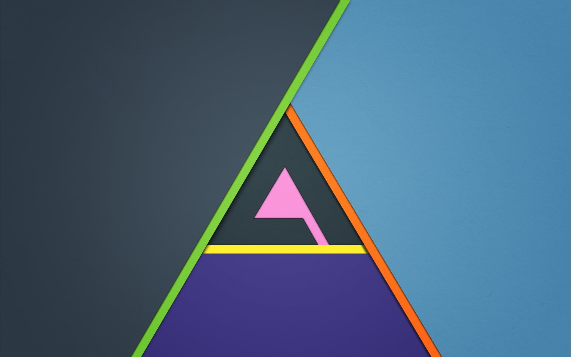 minimalism, triangle, colorful, Aimp