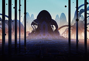 game digital wallpaper, futuristic, science fiction