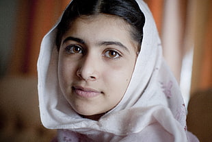 girl's white hijab, Malala Yousafzai, Pakistani activist, Nobel Prize Winner HD wallpaper