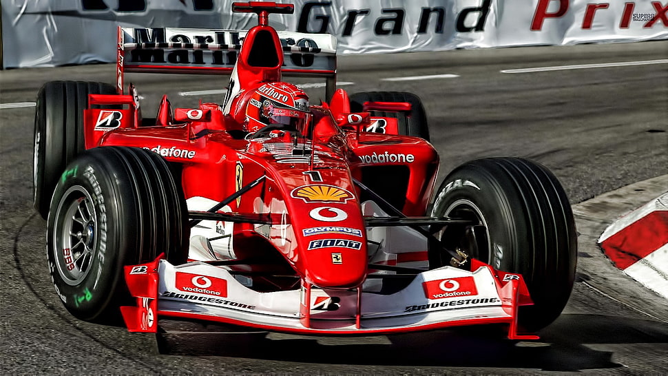 red Formula 1 racing car, Formula 1, Ferrari F1, Michael Schumacher, Monaco HD wallpaper