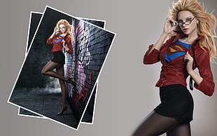 Supergirl costume photo collage HD wallpaper