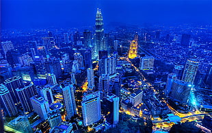 gray building, Kuala Lumpur, Malaysia, Petronas Towers, city HD wallpaper