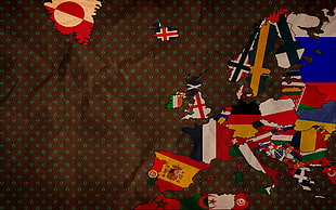 shallow photography of assorted flags crumbling illustration