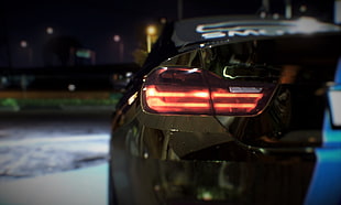 black coupe, BMW, Russia, car, lights