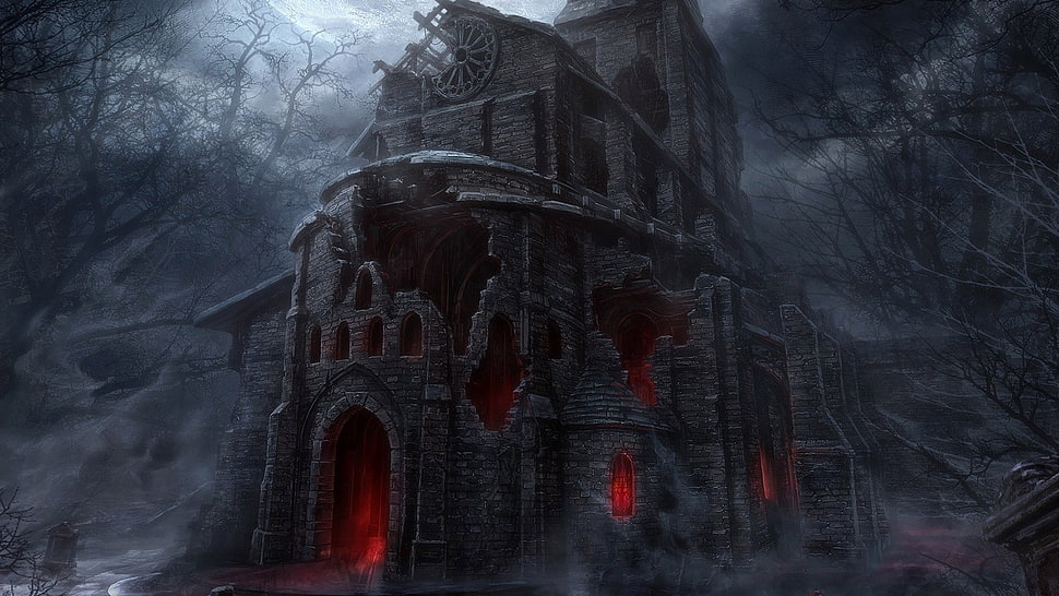 haunted castle wallpaper, Diablo III, castle, dark, video games HD wallpaper