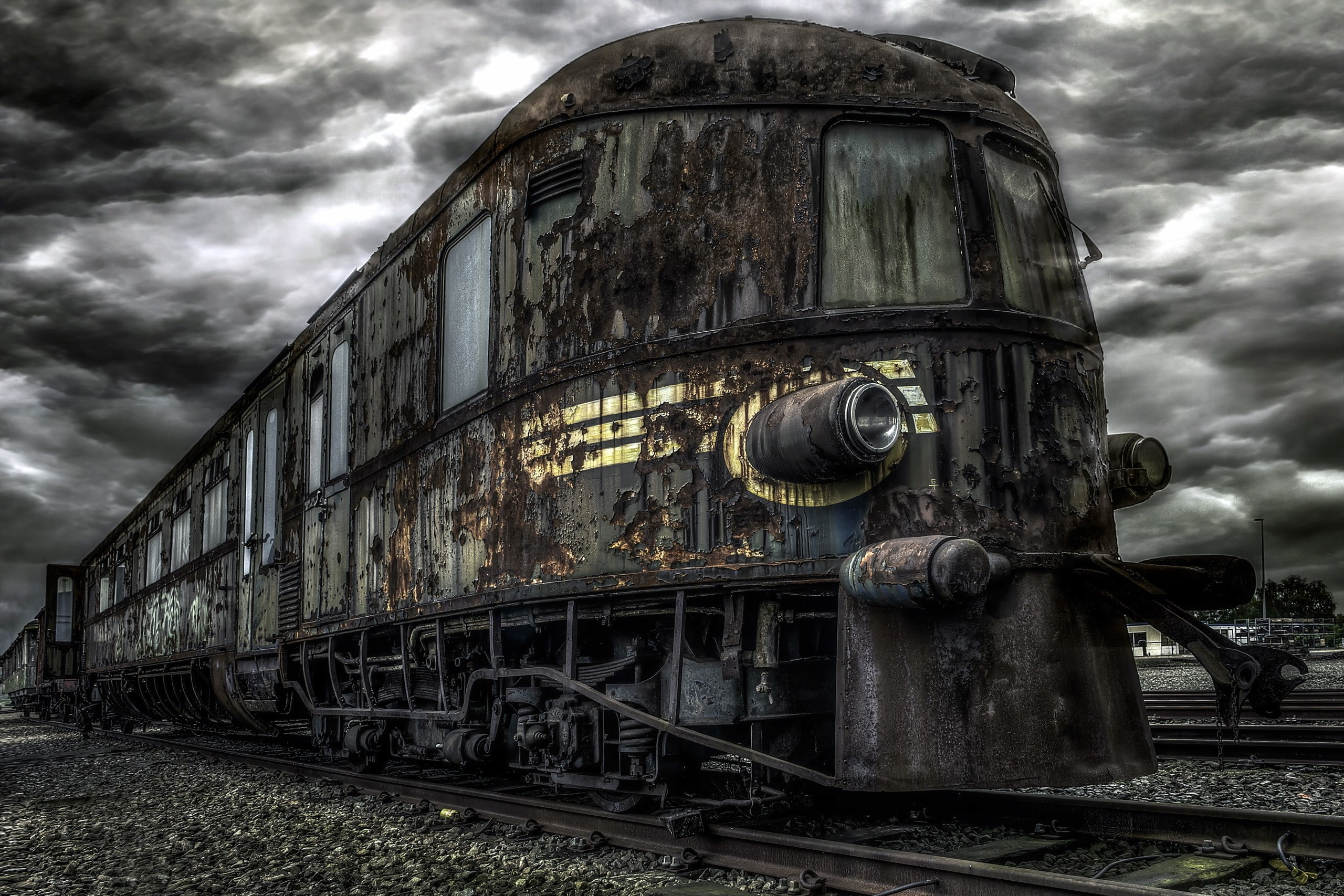brown train, train, vehicle, abandoned, old HD wallpaper.