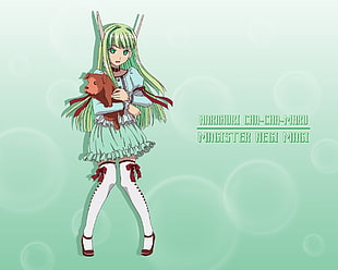 green haired anime character digital wallpaper HD wallpaper