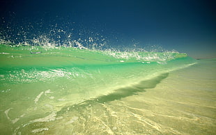selective focus photography of crystal clear wave
