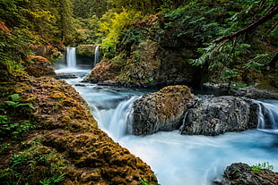 time lapse photo of river flowing HD wallpaper