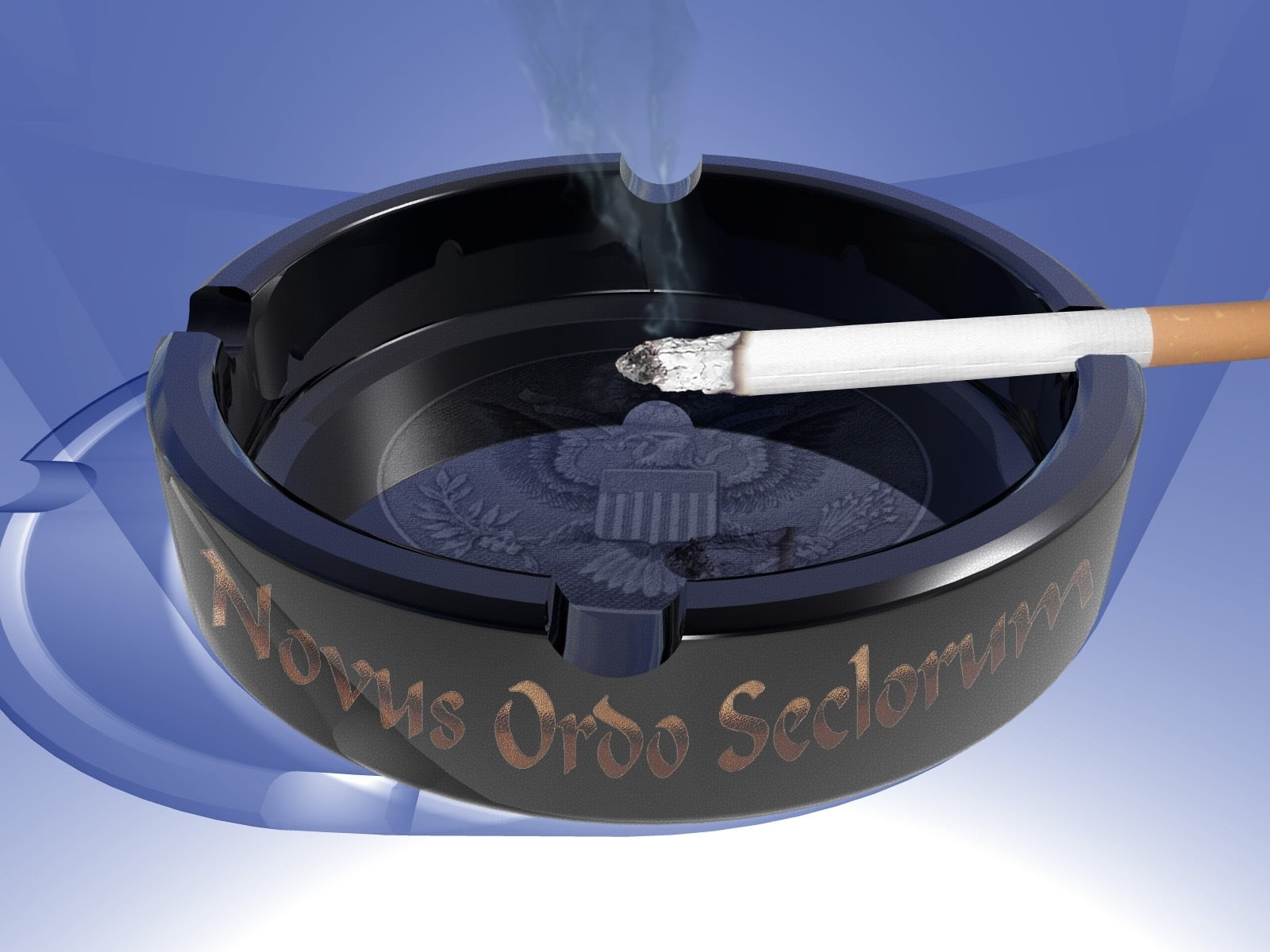Black ceramic ashtray with cigarette stick HD wallpaper