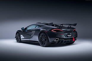 black coupe, McLaren MSO X, sport car, 4k