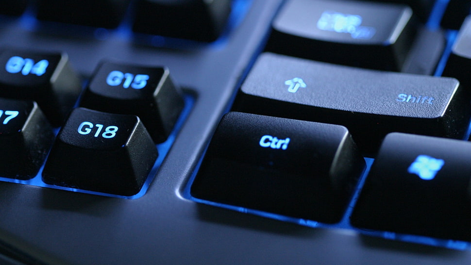 micro photography of computer keyboard HD wallpaper