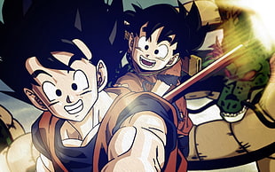 Son Goku and Gohan wallpaper HD wallpaper