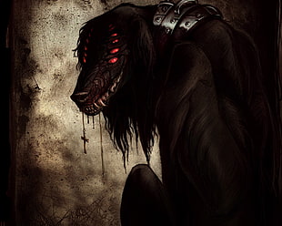 long haired monster illustration, Hellsing, Alucard