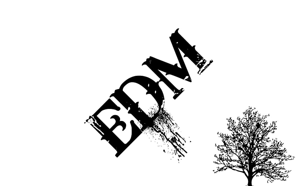 black EDM text, EDM HD wallpaper