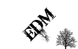 black EDM text, EDM HD wallpaper