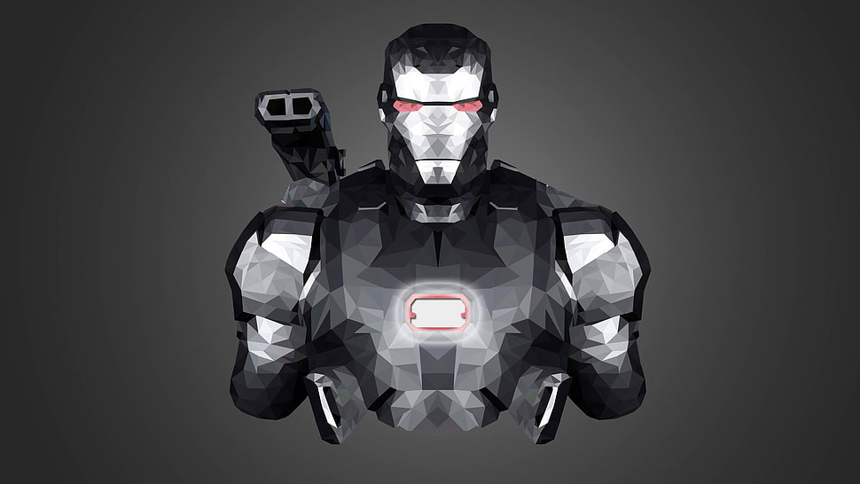 silver iRon man illustration HD wallpaper