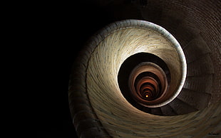 brown spiral stairs, spiral