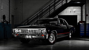 black Chevrolet Chevelle SS coupe