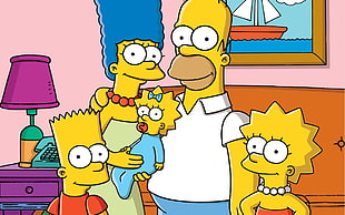 The Simpsons digital wallpaper, The Simpsons, Homer Simpson, cartoon, Marge Simpson