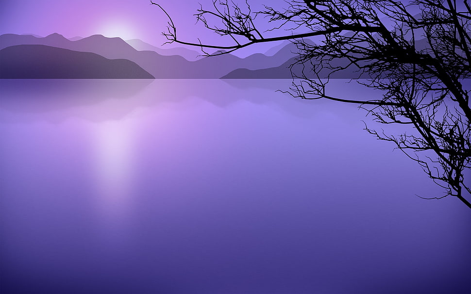 lake, artwork, landscape, render, digital art HD wallpaper