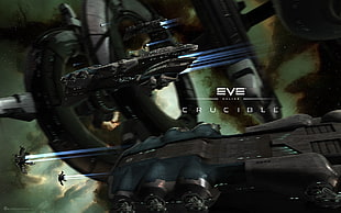 black and gray car engine, EVE Online, Gallente, space station, space