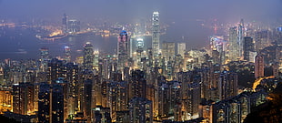 aerial photo of cityscape, cityscape, Hong Kong HD wallpaper
