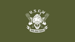 USCM Bug Hunters logo, aliens, minimalism, simple background