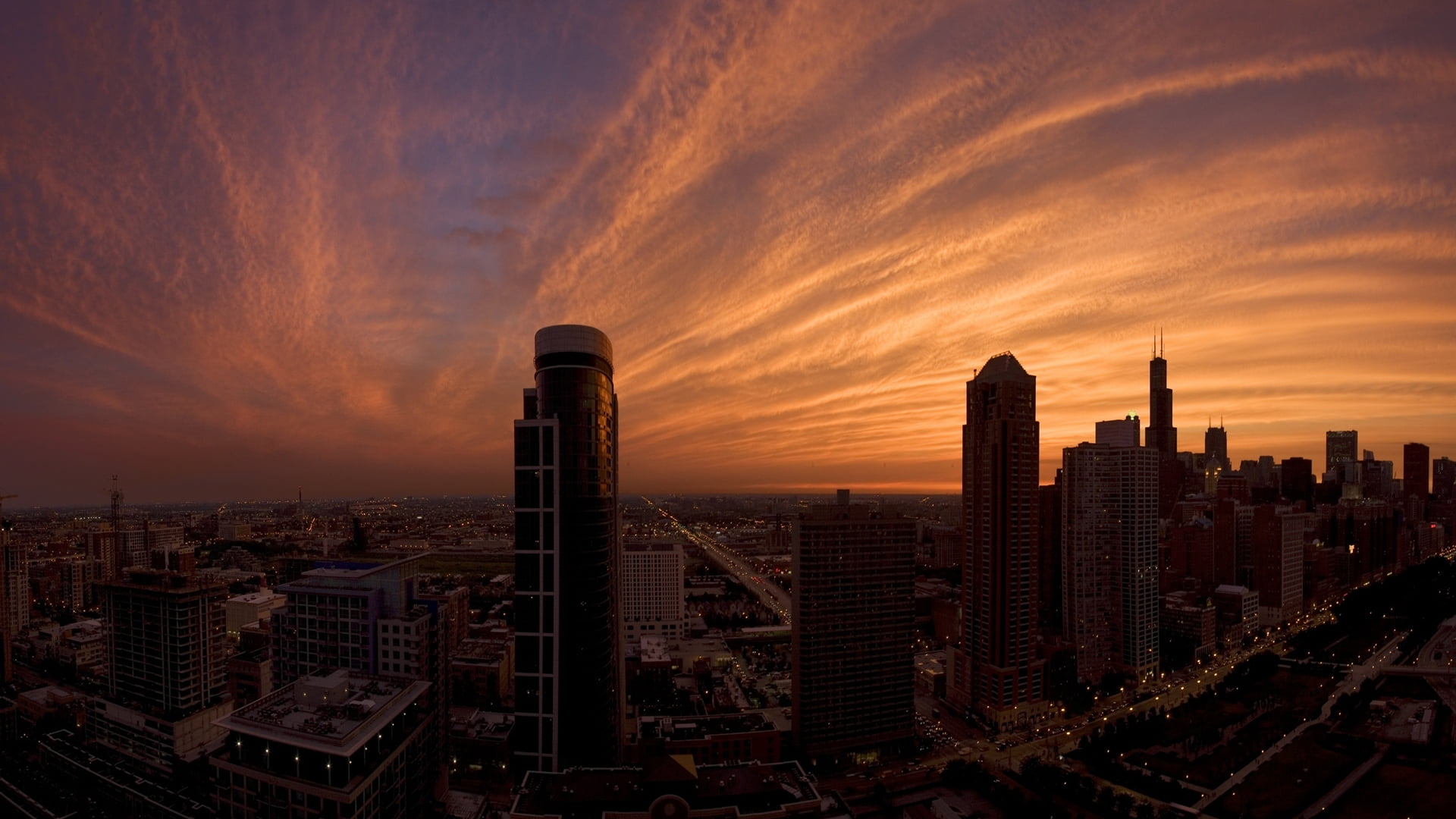 city buildings during dusk