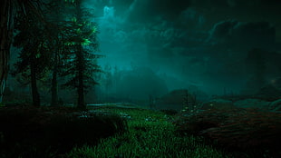 tree and green grass, video games, Horizon: Zero Dawn, digital art, PlayStation 4