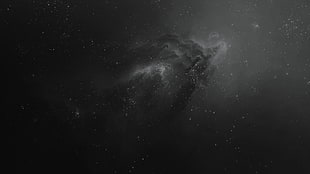 space, galaxy, monochrome, digital art HD wallpaper