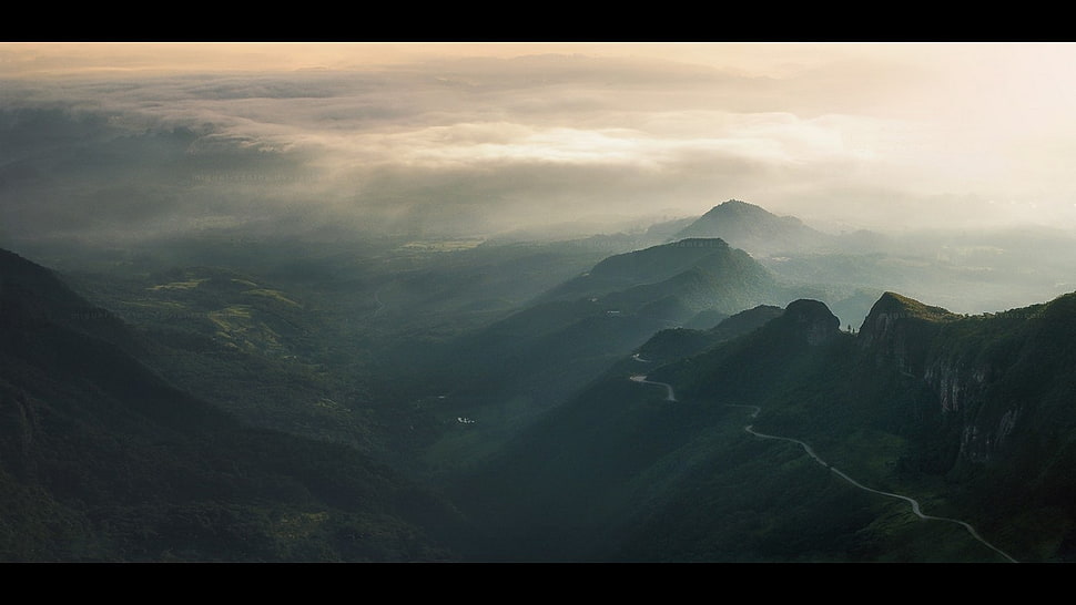 brown mountains, nature, landscape, mist, valley HD wallpaper