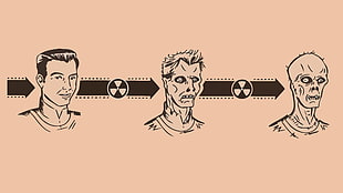 man through zombie illustration HD wallpaper