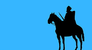 person riding horse silhouette HD wallpaper