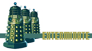 three brown glass insulators, Doctor Who, Daleks