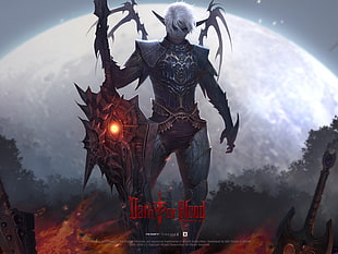 Darth of Blood illustration, Lineage, elves, weapon, Moon