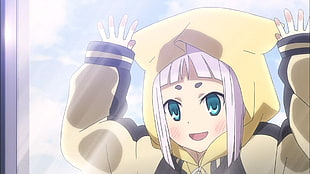 anime character waving hand