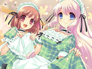 two girl anime illustration HD wallpaper