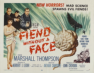 Fiend without a Face poster, Film posters, B movies, Fiend Without a Face, psychotronics